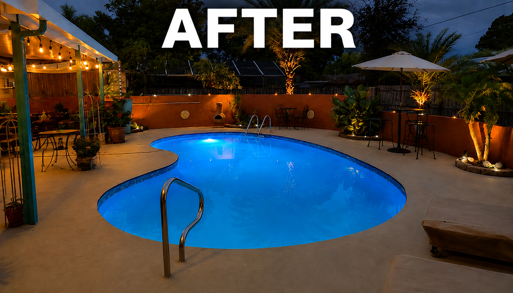 Pool after fiberglass resurfacing by Fibre Tech Inc.