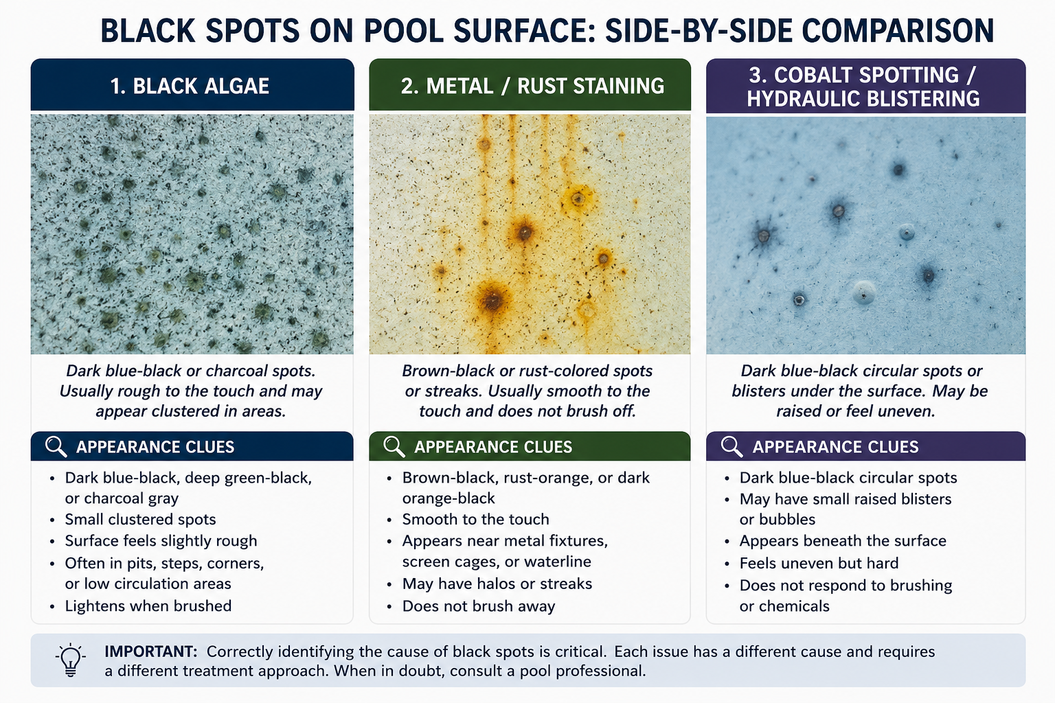 Black Spots on Pool Surface Explained