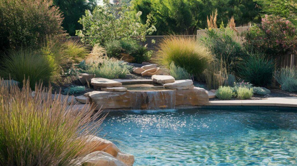 Natural pool — desert style landscaping